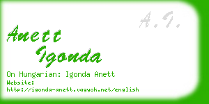 anett igonda business card